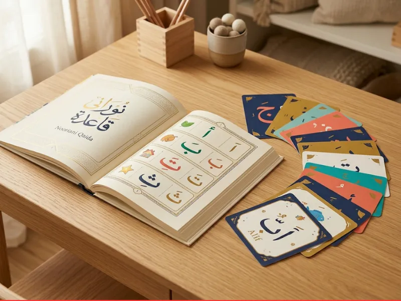Child learning Noorani Qaida online with a qualified Quran teacher in the UK