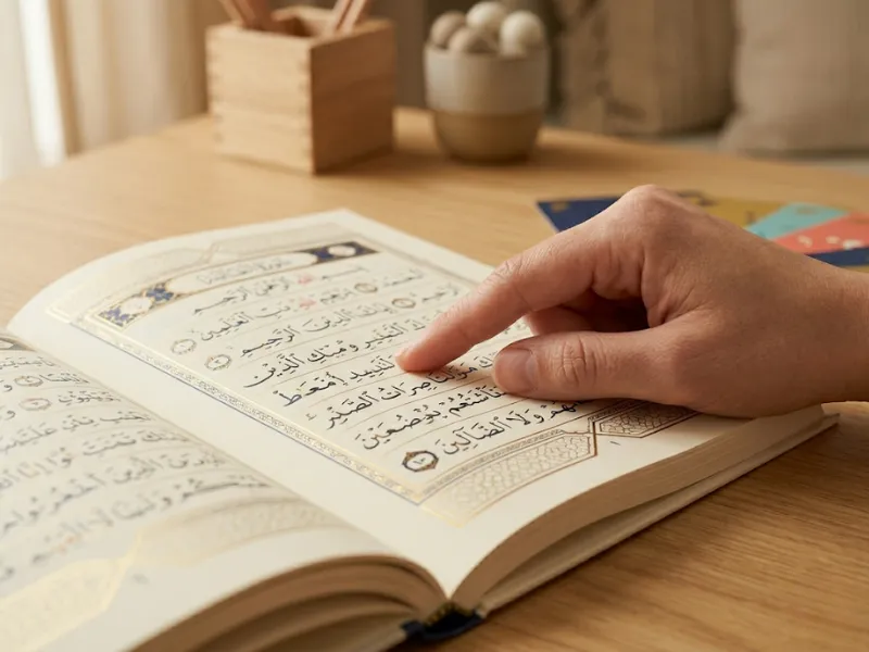 Student reading the Quran online with a certified teacher in the UK